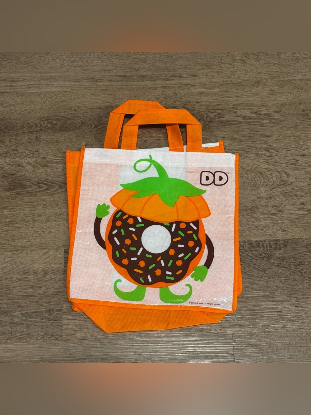 DD Dunkin Donuts Pumpkin Orange Trick-or-Treat Tote Bag